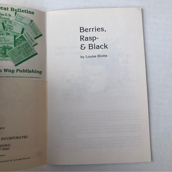 3/$12! Berries, Rasp- & Black Garden Way Publishing Bulletin A-33 Booklet 1979 - Picture 4 of 6